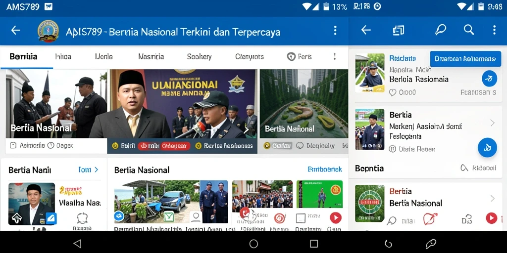 Antarmuka modern AMS789 dengan berita nasional terbaru.