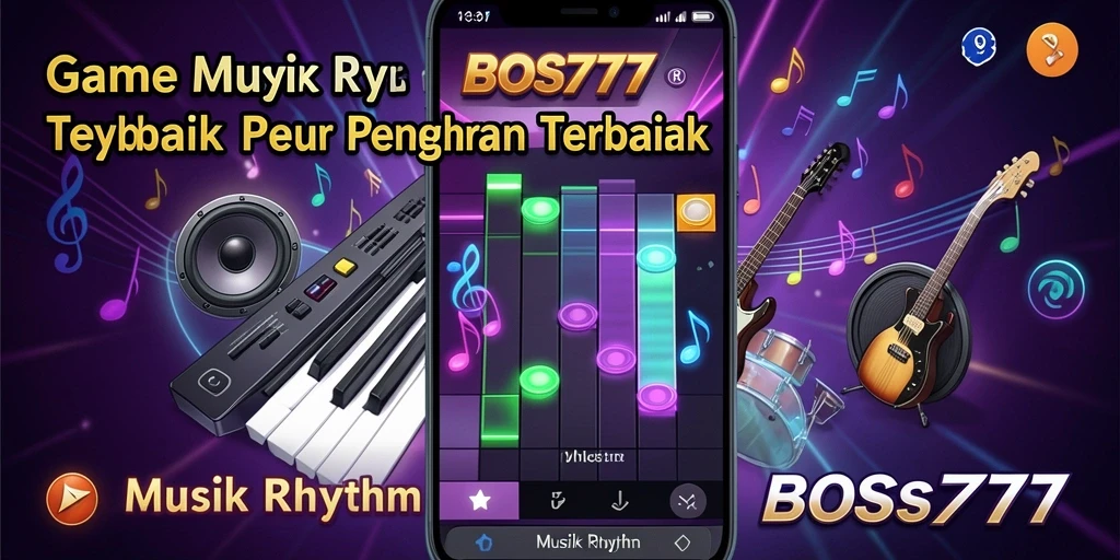 Screenshot utama BOS777 menampilkan antarmuka permainan Musik Rhythm yang menarik.
