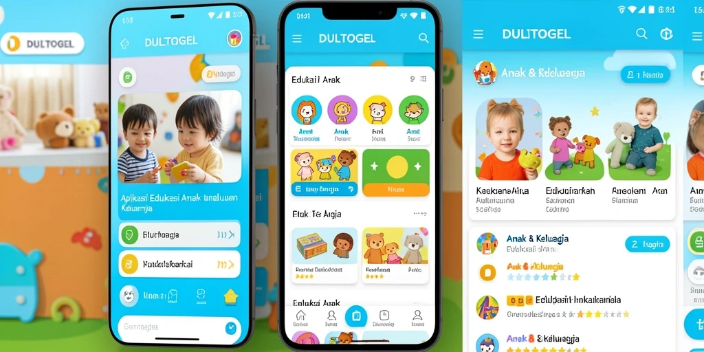 Antarmuka DULTOGEL yang ramah anak saat belajar.