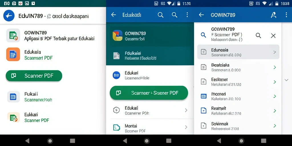 Tampilan antarmuka GOWIN789 saat melakukan pemindaian dokumen PDF.