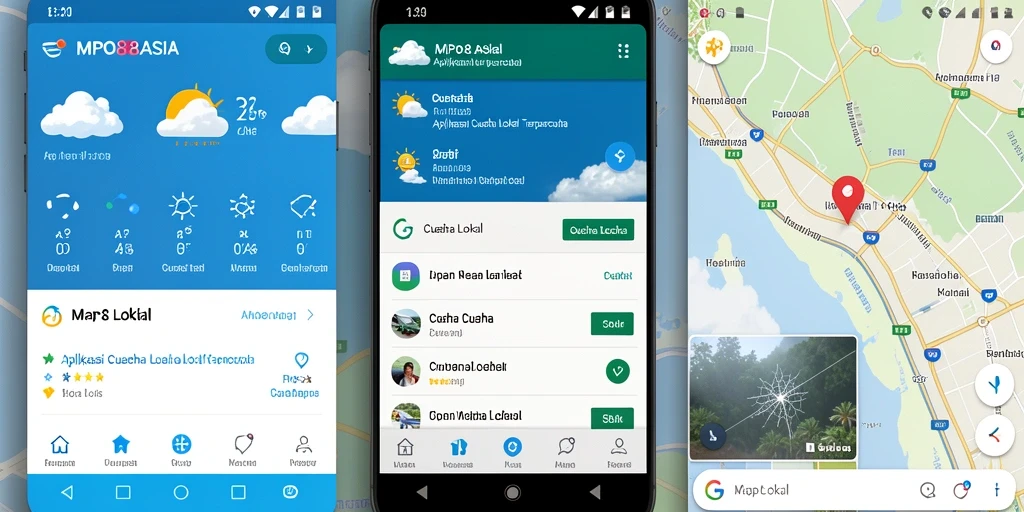 Antarmuka aplikasi MPO88ASIA menampilkan informasi cuaca lokal yang jelas.