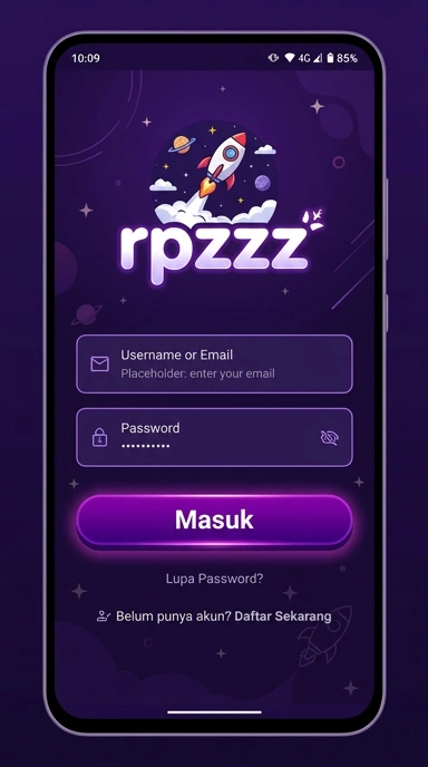 Tampilan halaman login rpzzz